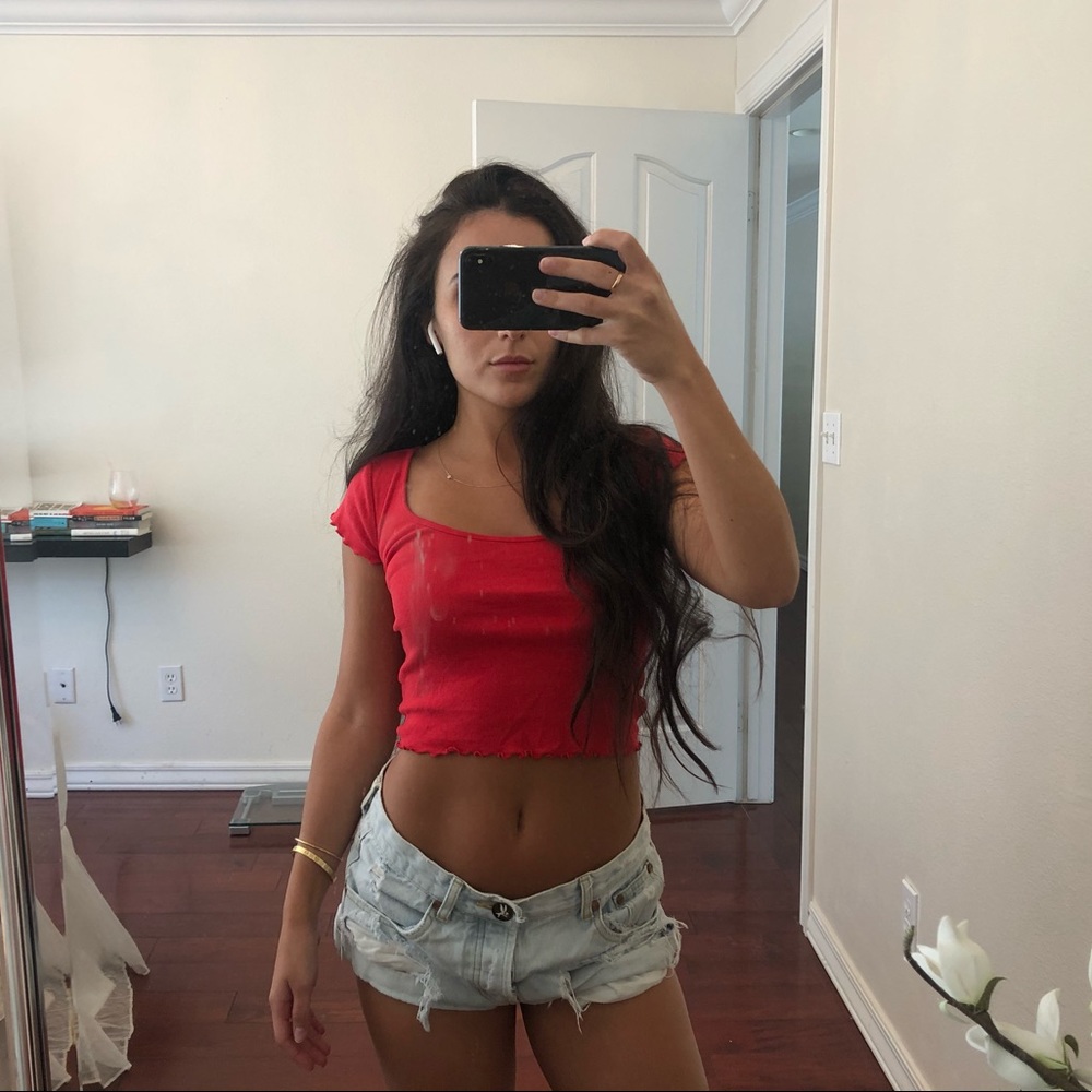 Urban outfitters red crop top